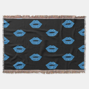 Glänzende Lippen Blaue Küsse Schwarze Visagistin F Decke