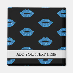 Glänzende Lippen Blaue Küsse Schwarze Visagistin Magnet