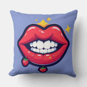 🌸 Glänzende Lippen Glam Chic Home Stil 🌸 Kissen