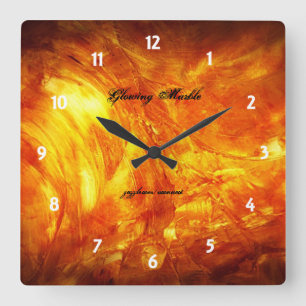 Glänzende Marmor ll Quadratische Wanduhr