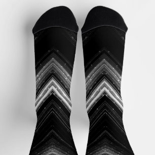 Glänzende metallische silber-schwarze Galaxie-Chev Socken