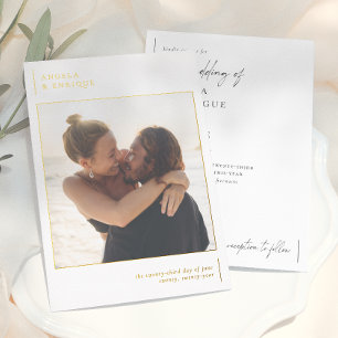 Glänzende moderne & minimalistische romantische Fo Folieneinladung