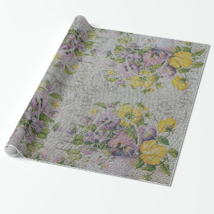 Glänzende moderne Vintage-Blumenrose Geschenkpapier
