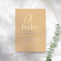 Glänzende Oh Baby Groovy Gelbe Blumen Baby Shower