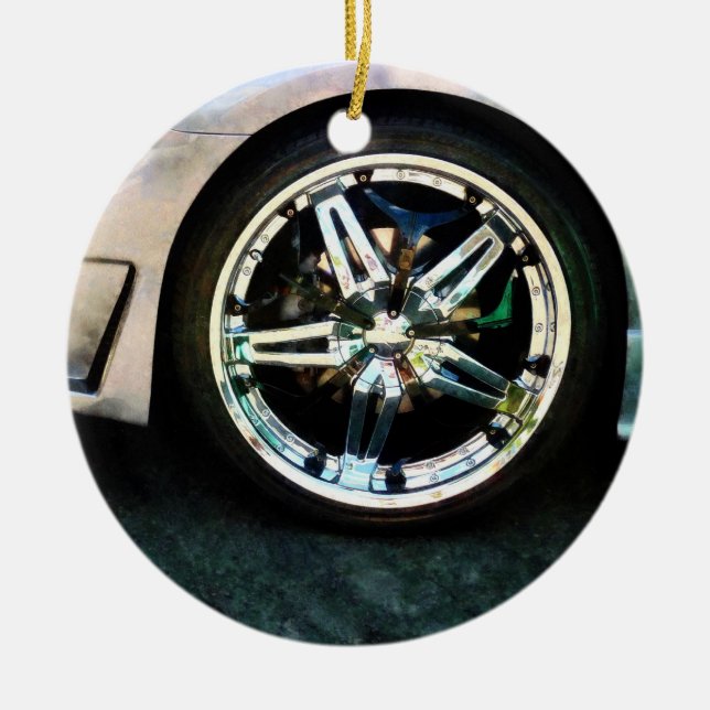 Glänzende Räder Keramikornament (Vorne)