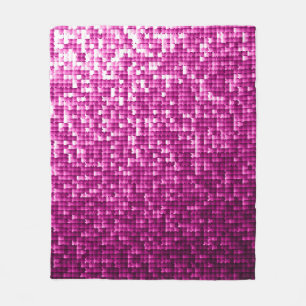 Glänzende rosa Pailletten Fleecedecke