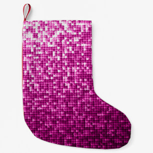 Glänzende rosa Pailletten Kleiner Weihnachtsstrumpf