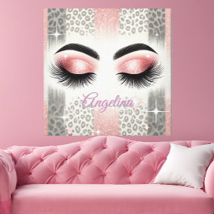 Glänzende Rosa Wimpern Leinwanddruck
