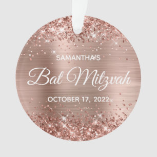 Glänzende Roségold-Folie Bat Mitzvah Ornament