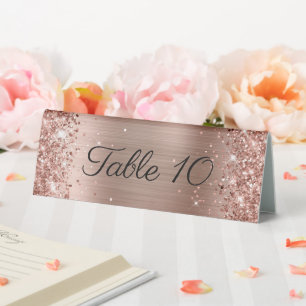 Glänzende Roségold-Folie Hochzeit Tischaufsteller
