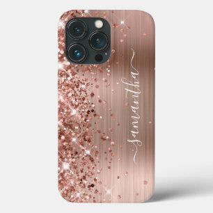 Glänzende Roségold-Folie Moderne Mädchen-Signatur Case-Mate iPhone Hülle