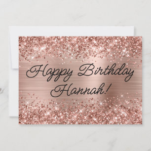Glänzende Roségoldfolie Modern Alles Gute zum Gebu Karte