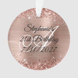Glänzende Rosen-Goldfolie 21. Geburtstag Ornament