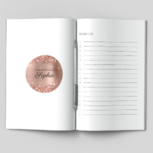 Glänzende Rosen-Goldfolie Elegante Kalligrafie Buc Runder Aufkleber