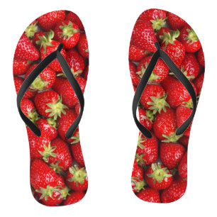 Glänzende rote Erdbeeren Flip Flops