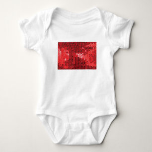 glänzende rote Sequenzen Baby Strampler