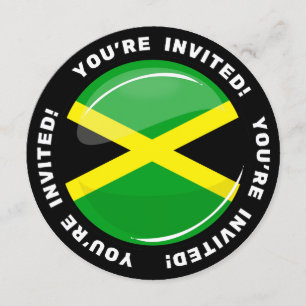 Glänzende runde jamaikanische Flagge Einladung