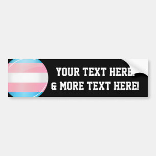 Glänzende runde Transgender-Stolz-Flagge Autoaufkleber