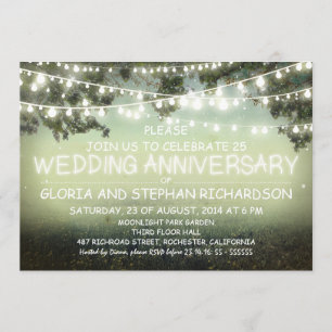 Glanzende Saitenlichter Hochzeitstag INVITE Einladung