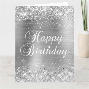 Glänzende Silberfolie Großer Alles Gute Zum Geburt Karte