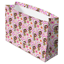 glänzende Sonne in Orange und Rosa Große Geschenktüte