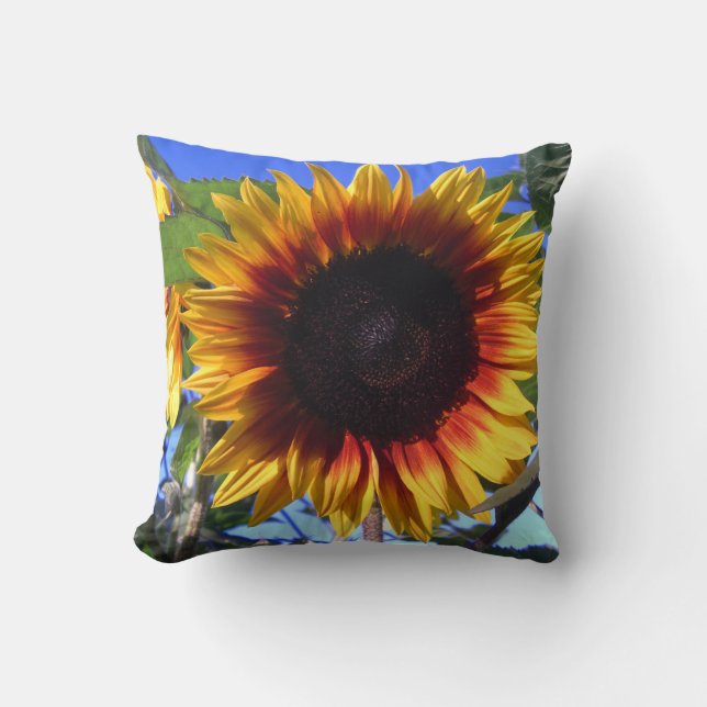 Glänzende Sonnenblume-Kissen Kissen (Vorderseite)