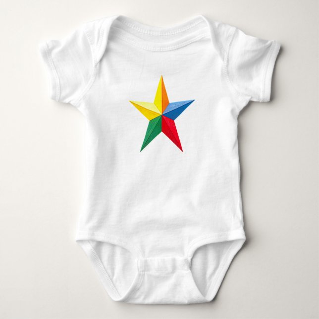 GLÄNZENDE STERNE BABY STRAMPLER (Vorderseite)