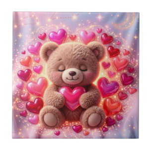 Glänzende Teddy-Liebe-Fliese 💖Keramikfliese Fliese