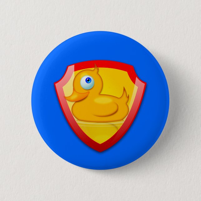 Glänzende Verteidiger-Ente Button (Vorderseite)