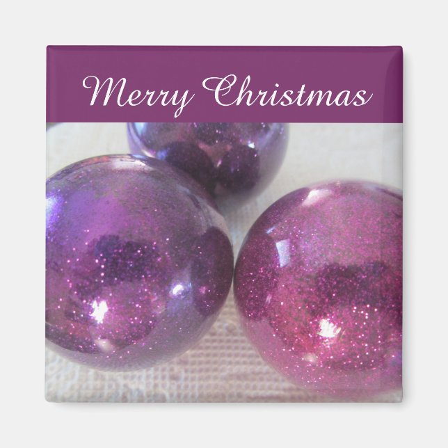 Glänzende Weihnachtskugeln Magnet (Vorne)
