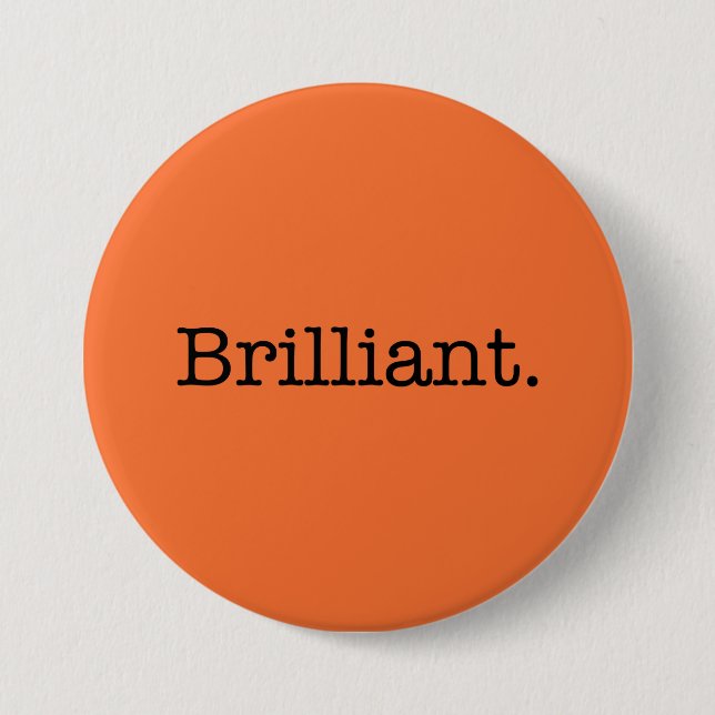 Glänzende Zitat-Mandarine-orange Trend-Farbe Button (Vorderseite)