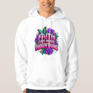 Glänzender 3D-Puffy-Faith-Can-Move-Mountains-Hoodi Hoodie