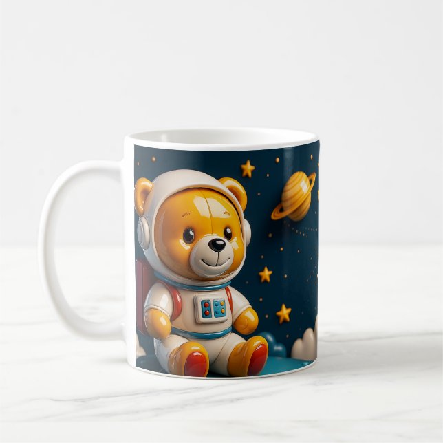 Glänzender Astronaut-Teddy Kaffeetasse (Links)