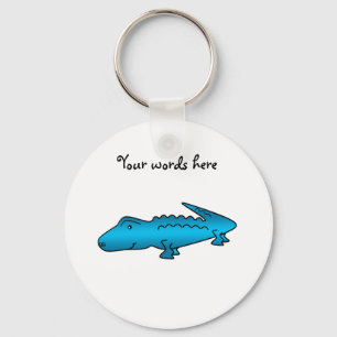 Glänzender blauer Alligator Schlüsselanhänger