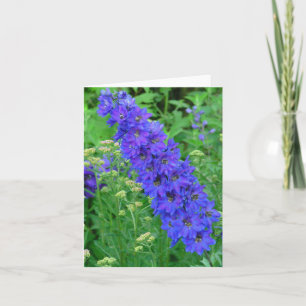 GLÄNZENDER BLAUER DELPHINIUM NOTECARD KARTE
