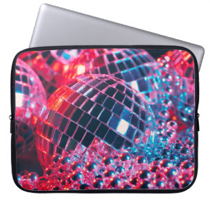 Glänzender Disco-Party-Hintergrund mit Spiegelsche Laptopschutzhülle