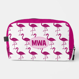 Glänzender Flamingo Hot Pink Faux Glitter Monogram Waschbeutel