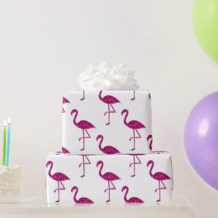 Glänzender Flamingo Rosa Glitter Funkeln Muster Geschenkpapier