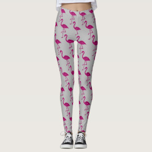 Glänzender Flamingo Rosa Glittermuster grau Leggings