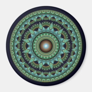 Glänzender fraktaler Stern-Mandala Magnet