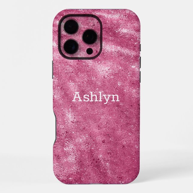 Glänzender Funkel Rosa  iPhone 16 Pro Max Hülle (Rückseite)