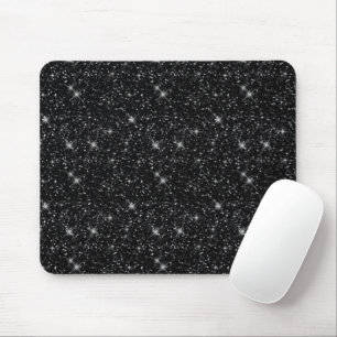 Glänzender Funkelnder Schwarzer Universum Liebhabe Mousepad