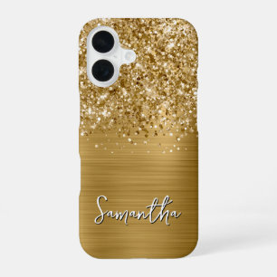 Glänzender Gold Glam Name iPhone 16 Hülle
