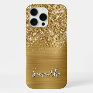 Glänzender Gold Glamour Moderner Name iPhone 16 Pro Max Hülle