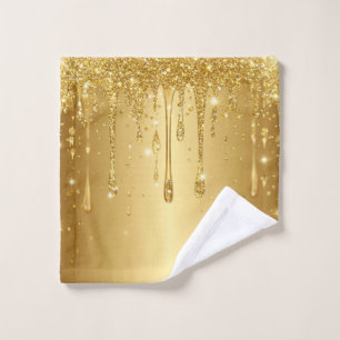Glänzender Gold Glitter Tropfen Hintergrund Waschlappen
