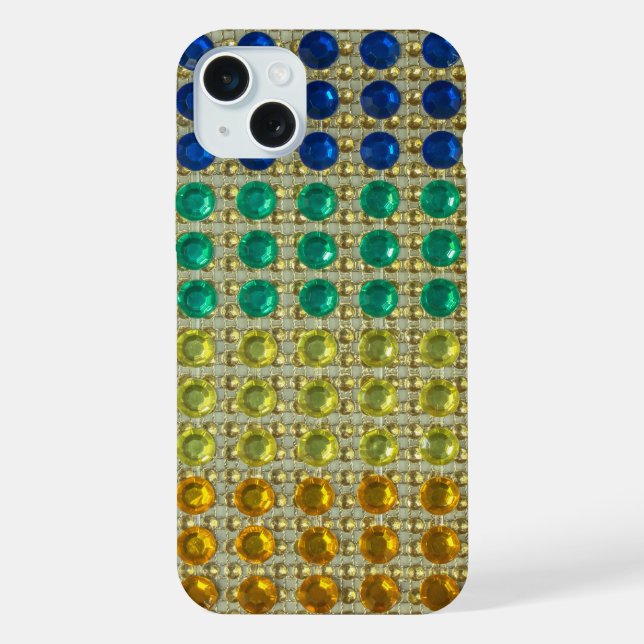 Glänzender grün gelb blau funkelnder iPhone-Hülle iPhone 15 Plus Hülle (Rückseite)