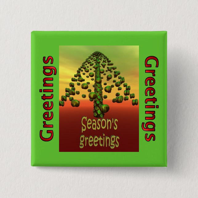 glänzender grüner Baum 3D Button (Vorderseite)