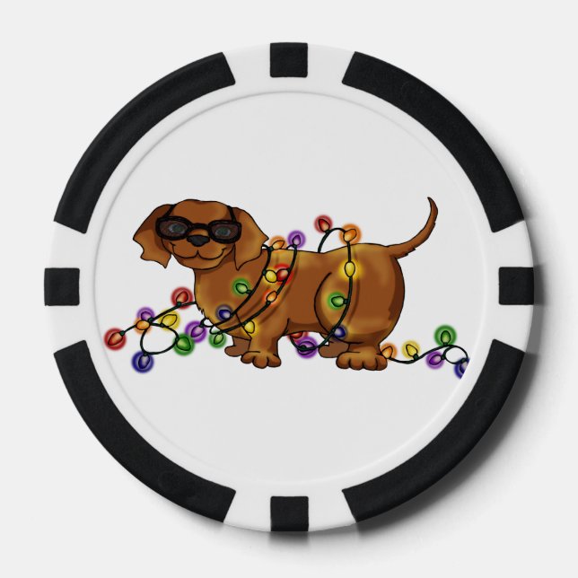 Glänzender Hund Pokerchips (Vorderseite)
