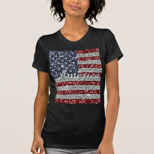Glänzender Imitat-Glitter cooler trendy T-Shirt