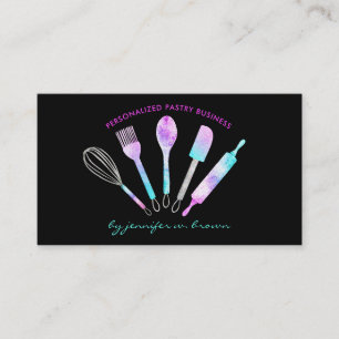 Glänzender Konditor beim Kochen von hausgemachtem  Visitenkarte